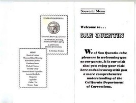 California State Prison at San Quentin Souvenir Menu and Aerial Map 1970&#39;s - £21.77 GBP