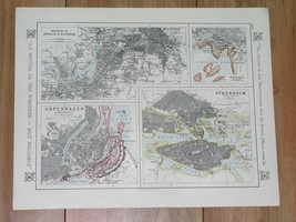 1921 Map Of Stockholm Copenhagen Oslo Berlin Paris Geneva Brussels Amsterdam - $25.90