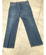 VINTAGE LEVI&#39;S MENS LEATHER TAB DENIM JEANS, W40 L32, 43549-0217 FITS 38x32 - $81.62 CAD