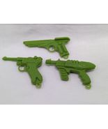 (3) Vintage Green Plastic Pistol Toy Gun Accessories 1 1/2&quot; - $30.57 CAD