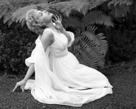 Stella Stevens 1960&#39;s glamour pose in white dress posing on lawn 8x10 inch photo - $9.75