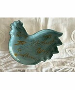 Vintage Blue Spoon Rest 5” Length Elegant Rooster Cracker Barrel by Susa... - $187.97 MXN