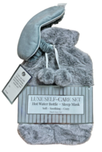 Luxe Self-Care Set Hot Water Bottle + Sleep Mask - Soft Soothing Cozy Pl... - £19.54 GBP