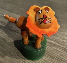 Wood Push Puppet Toy Lion Woodland Safari Wild Animal Decor - $11.87