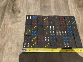1940’s-1950’s Vintage 27 Color Dot Wooden Dominoes Game Set - £12.33 GBP