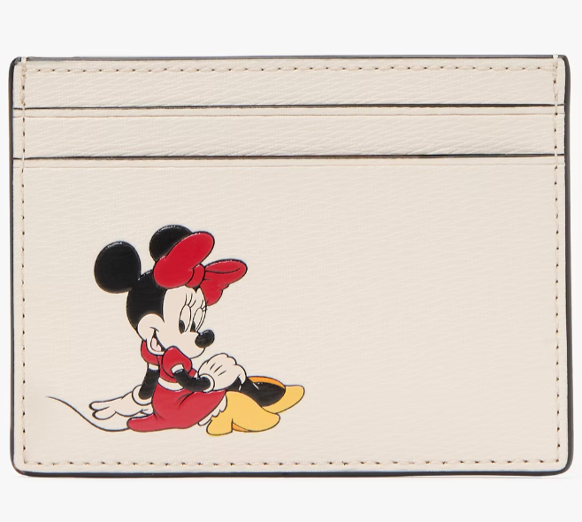 NWB Kate Spade Disney Minni Mouse Cardholder Wallet KI370 White $129 Gift Bag