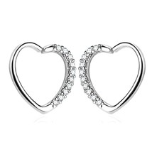 Heart Earrings Cartilage Piercing Multi CZ Rook Daith Helix Lobe Annealed - Pair - £11.43 GBP
