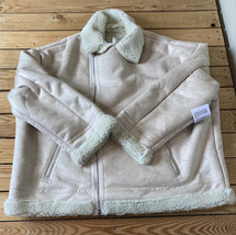 asos design NWOT women’s full zip Sherpa lined jacket size XL Ivory HG - £31.98 GBP