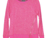 ANDREW MARC MNY Performance Hot pink Top Activewear Sweatshirt Zipper Ac... - $14.85