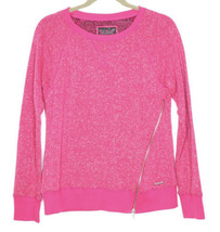 ANDREW MARC MNY Performance Hot pink Top Activewear Sweatshirt Zipper Ac... - $14.85