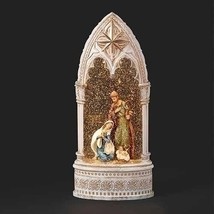 12 inch Holy Family Nativity Arch lighted water lantern glitter snow globe- - $138.55