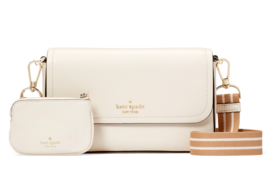 New Kate Spade Rosie Flap Crossbody Pebble Leather Parchment Multi with ... - £98.29 GBP