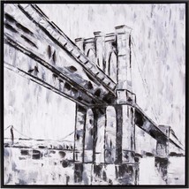 Giclee Print HOWARD ELLIOTT Brooklyn Bridge Black Frame and White Brush Strokes - £290.26 GBP