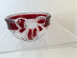 Celebrations by Mikasa Ruby Ribbon Crystal Serving Bowl 4.5”  Never Used - £11.91 GBP