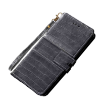 Anymob iPhone Case Gray Magnetic Leather Flip 3D Croc Pattern Phone Cover - £23.10 GBP