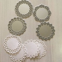 Metal Die Cuts Set Include 4 Different Patterns Round Lace Flower Border  - $303.50 MXN