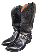 J. Chisholm Handcrafted USA #900 Black Leather Cowboy Boots Men’s Size 10 1/2 D - £76.48 GBP