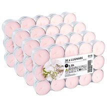Ikea LUGNARE Jasmine/Pear/Ginger/Lily Scented Tealight Candles, Light Pink, 3.5  - £29.44 GBP