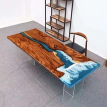 Custom Handmade Live Edge Epoxy Dining Table | Epoxy Resin Kitchen Table - $373.44+