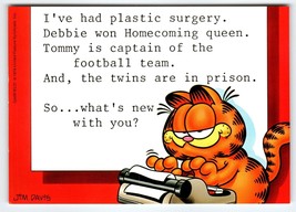 Garfield Cat Postcard Typing Messages Jim Davis Comic Orange Tabby 1978 Comical - £7.10 GBP