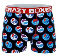 CRAZY BOXER Red White Blue Pepsi Bottle Caps Black Boxer Briefs Men&#39;s NWT - $291.06 MXN