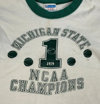 Vintage Champion T Shirt Michigan St Blue Bar Single Stitch 70s 80s Kids S 6-8 - £19.97 GBP