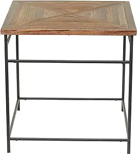 Deco 79 Rustic Wood Accent, Side Table 24&quot; x 24&quot; x 24&quot;, Black - $240.99