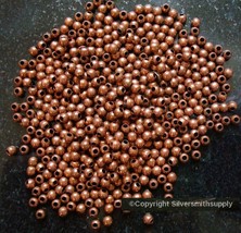 500 Ant Copper plated metal 3mm smooth round spacer beads filler beads F... - £2.33 GBP