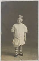 Rppc Adorable Child Sweet White Victorian Clothing Plaid Socks Postcard R7 - $8.95