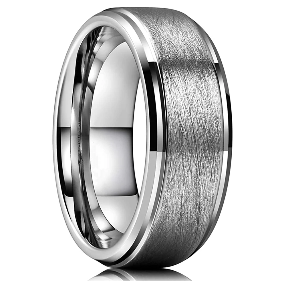 House Home ClAic 8mm Tungsten Mens Ring Surface Brushed Stainless Steel Ring For - £19.64 GBP