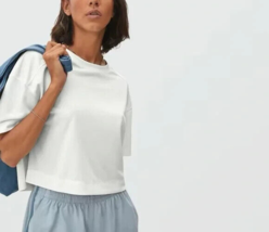 Everlane The Perform Tee Cropped Mesh Boxy Short Sleeve White M - £22.72 GBP