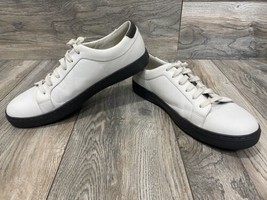Vince Low-Profile White Leather Sneakers | Size 10.5 - £94.62 GBP