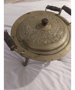 Vintage Copper Chafing Serving Dish Pan Pot Stand Warmer, Hammered Hunti... - $22.00