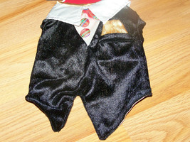 Size XS X Small 9-11&quot; Black Velour Tux Tuxedo Pet Dog Costume Holiday Wedding  - £11.85 GBP