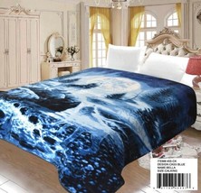 Wolf Blue Color Bella Plush Blanket Softy And Warm California King Size - £62.79 GBP