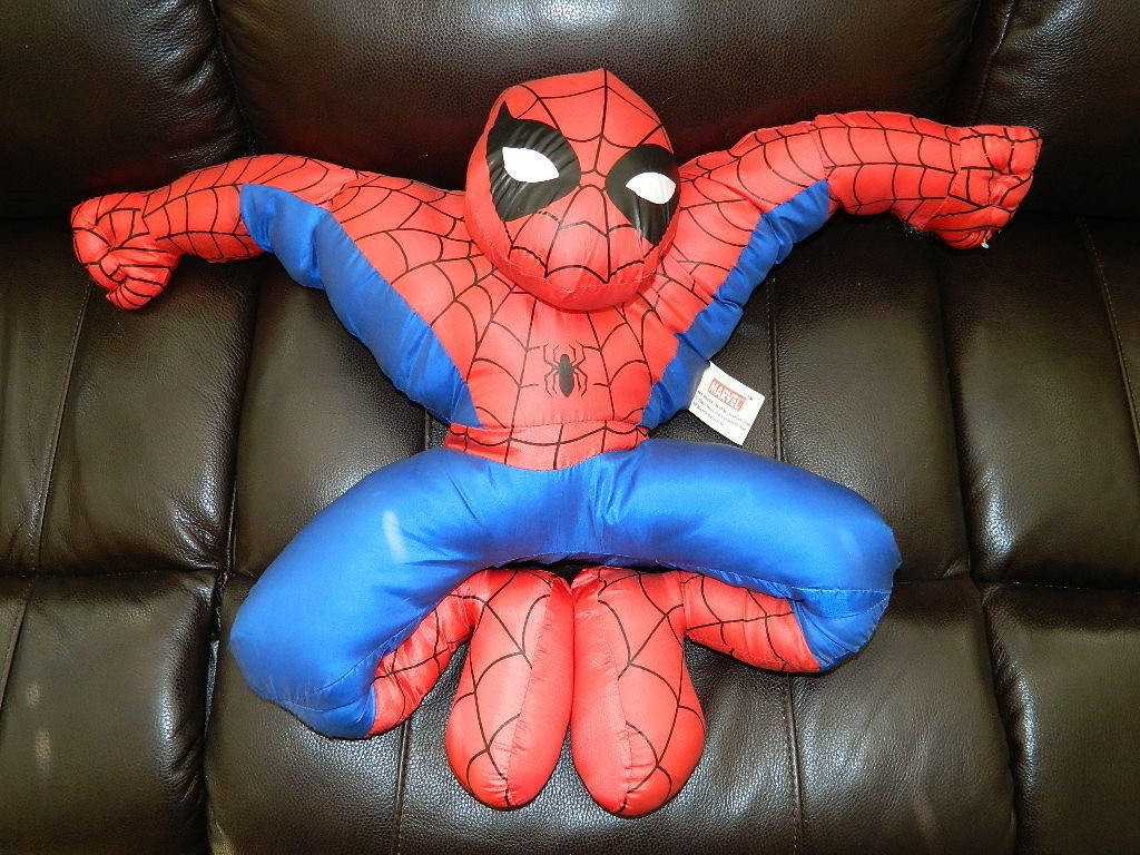 Marvel Comics Spider-Man Figure Large Pillow Toy 2002, NEW UNUSED Seam Split - £9.12 GBP