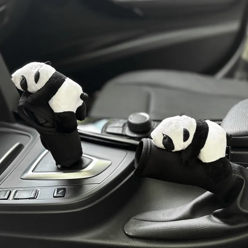 1pc Cute Cartoon Panda Car Gear Shift Cover Soft Plush Auto Shifter Hand Brake - £8.18 GBP+