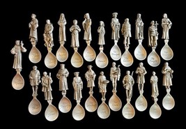 Canterbury Tales Pewter Spoon Collection VTG 1977 Set of 23 Boxed Frankl... - $2,523.24 MXN