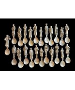 Canterbury Tales Pewter Spoon Collection VTG 1977 Set of 23 Boxed Frankl... - $2,512.67 MXN