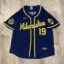 Robin Yount #19 Milwaukee Brewers Blue Alternate 50th Anniv Jersey Size ... - $199.55