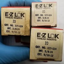 One(1) Box of Ten(10) EZ Lok 329-624 3/8-24 Carbon Steel Thread Inserts - $423.67 MXN