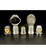Lot 5 Metal Thimbles, Souvenirs, Vegas, PA, Ohio, Florida, One Plain, #T... - $33.50 CAD