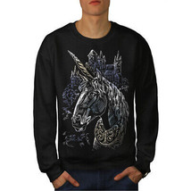 Wellcoda Unicorn Unique Mens Sweatshirt, Medieval Casual Pullover Jumper - £23.86 GBP+