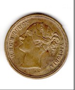 Non-Standard Antique 1854 British Cumberland Jack Token Victoria, To Han... - $75.70 CAD