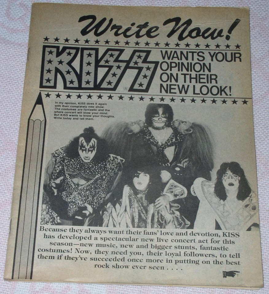 Kiss Write Now! Magazine Vintage 1970&#39;s Incomplete - $29.99