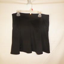 Princess Vera Wang Black Gold Satin A-Line Flare Short Mini Skirt Junior Size 11 - $14.80