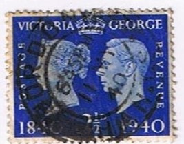 Stamp Great Britain #256 2 1/2p Victoria &amp; George 1940 - $0.71