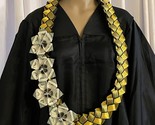 Graduation Money Lei Flower Crisp Bill Gold/Yellow &amp; Black Four Braided ... - £55.32 GBP