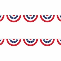 Patriotic Garland Decorations (2 Pack) - American Flag Bunting Banner fo... - £12.70 GBP