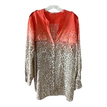 Calvin Klein Women’s Blouse – Ombre Coral Beige Animal Print – Size L – ... - $397.60 MXN